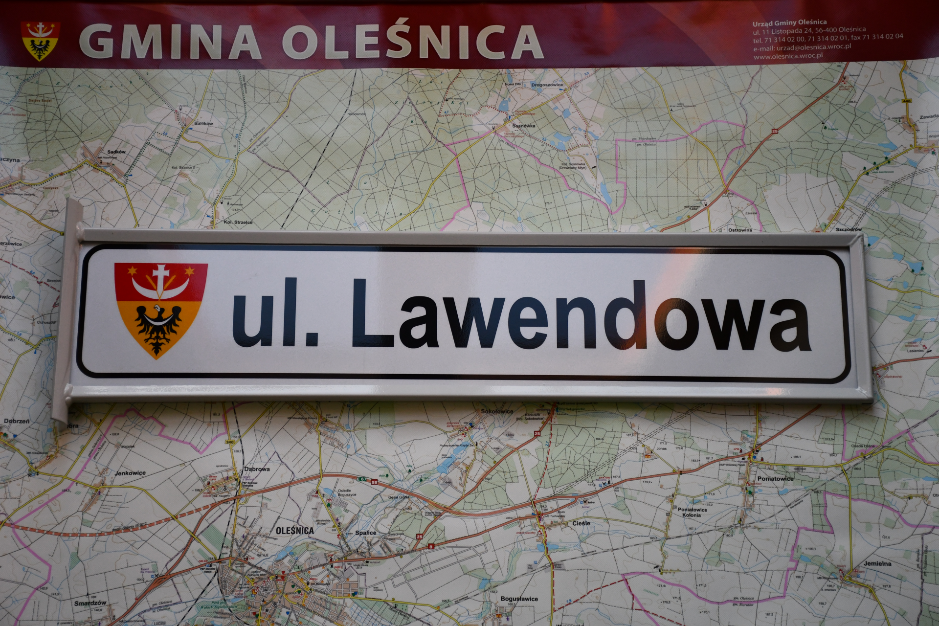 Przykładowa tabliczka adresowa - ul. Lawendowa